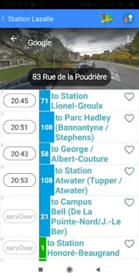 Montreal STM Bus Timetable android App screenshot 2