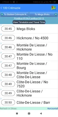 Montreal STM Bus Timetable android App screenshot 6